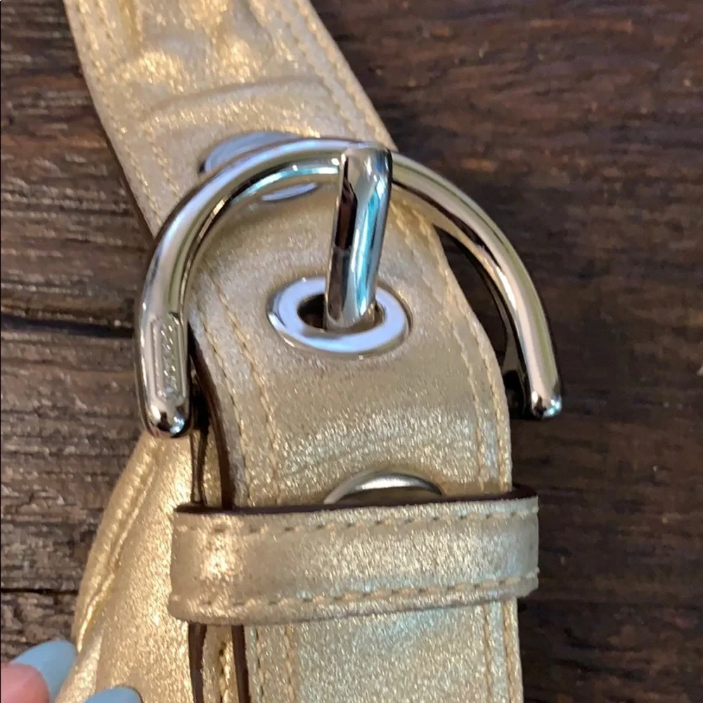 Vintage Y2K Coach Metallic Gold Soft Leather Boho Bag